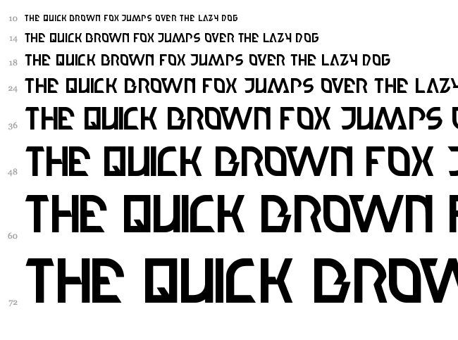 Step Forward font waterfall